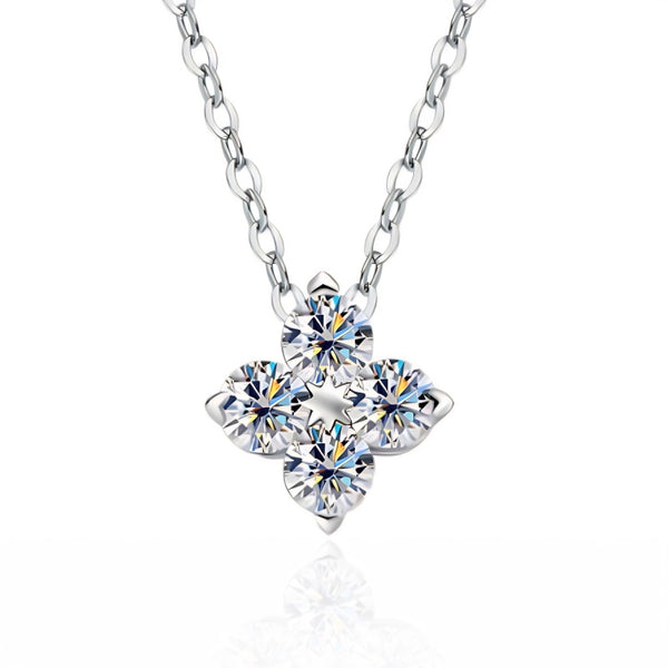 colar feminino rommanel, colar feminino prata, colar feminino delicado, colares femininos prata, Colar Feminino de Moissanite em Prata 925 - Pacjni