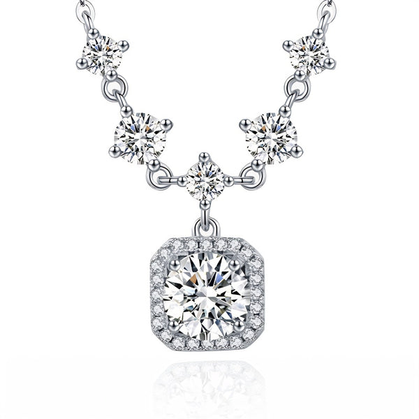 moissanite valor, moissanite, joias-de-luxo, colar feminino de prata, Colar Feminino de Moissanite em Prata 925 Brilho Celestial