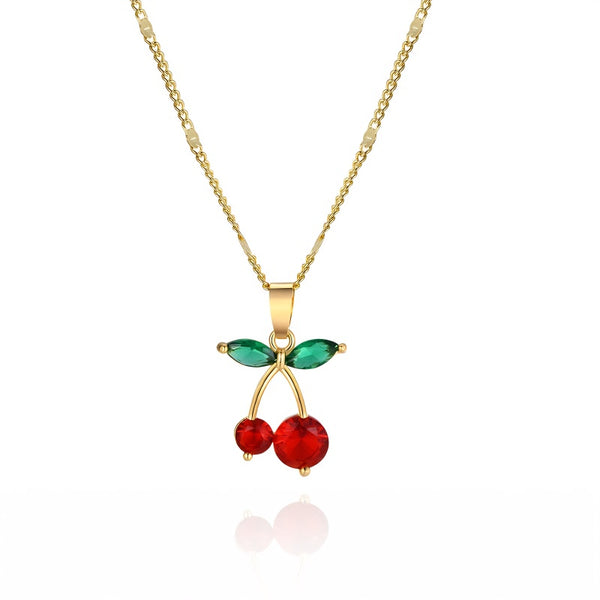 colares tiffany, colares swarovski, colares pandora, colares femininos, colares de ouro, Colar Feminino de Ouro 14K Cherry
