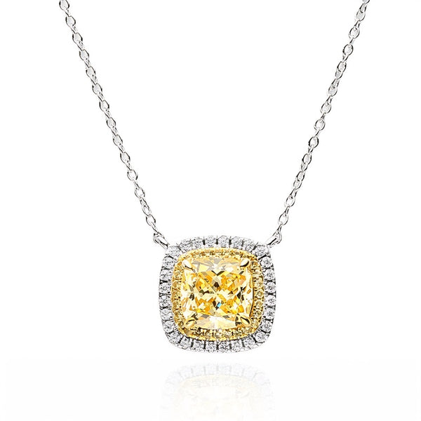 zircônia-amarela, prata-925, joias-de-luxo, colar feminino comprido, Colar Feminino de Prata 925 com Zircônia Amarela Solare