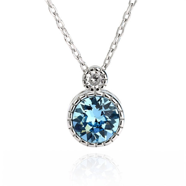 zircônia-azul, prata 925, joias-de-luxo, colar em prata 925, Colar Feminino de Prata 925 com Zircônia Azul Celestial
