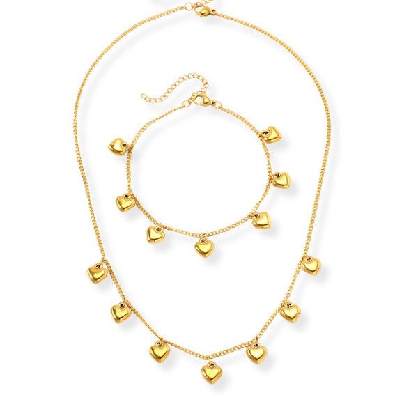 joias-de-luxo, aço inoxidavel, colar de aço inoxidavel enferruja, colar aço inoxidável, Conjunto Feminino de Aço Inoxidável Amore