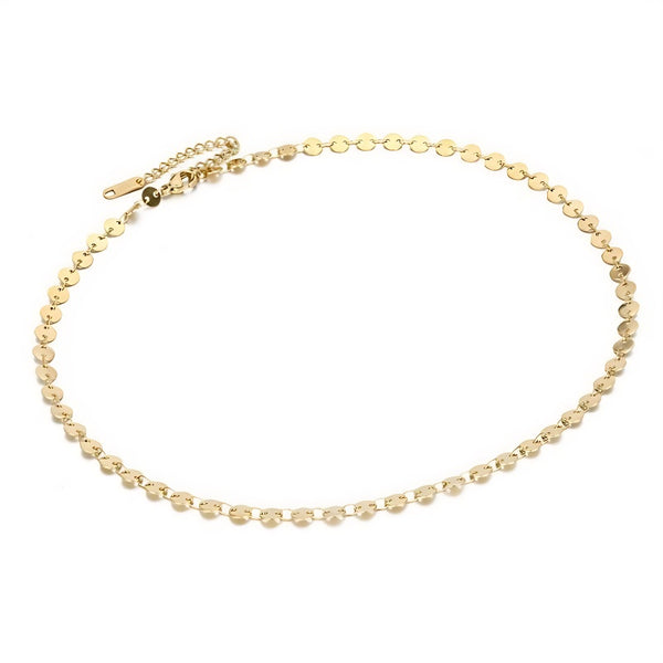 gargantilhas rommanel, gargantilhas femininas, aço inoxidavel, gargantilhas, Gargantilha Feminina de Aço Inoxidável Dourado Éclat
