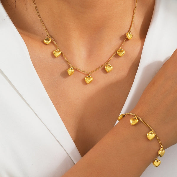 joias-de-luxo, aço inoxidavel, colar de aço inoxidavel enferruja, colar aço inoxidável, Conjunto Feminino de Aço Inoxidável Amore