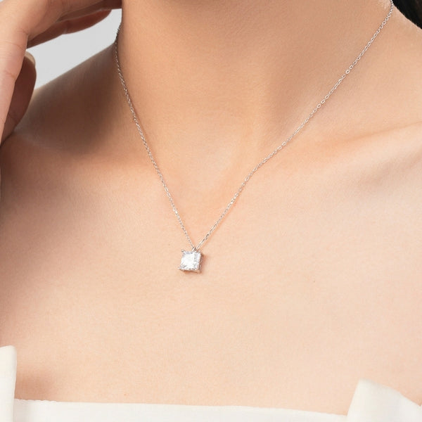 colar longo zirconia, colar feminino delicado, colar em zirconia, colar de prata com zirconia, Colar Feminino de Prata 925 com Zircônia Brilliance