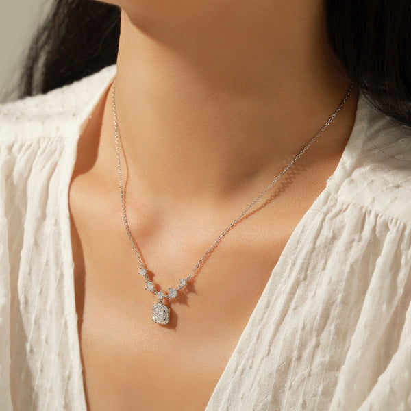 moissanite valor, moissanite, joias-de-luxo, colar feminino de prata, Colar Feminino de Moissanite em Prata 925 Brilho Celestial