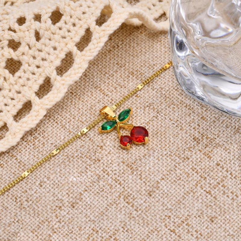 colares tiffany, colares swarovski, colares pandora, colares femininos, colares de ouro, Colar Feminino de Ouro 14K Cherry